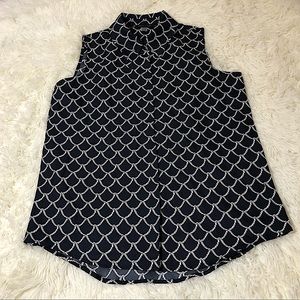 Tommy Hilfiger Navy Blue Sleeveless Nautical Rope Blouse Size SMALL
